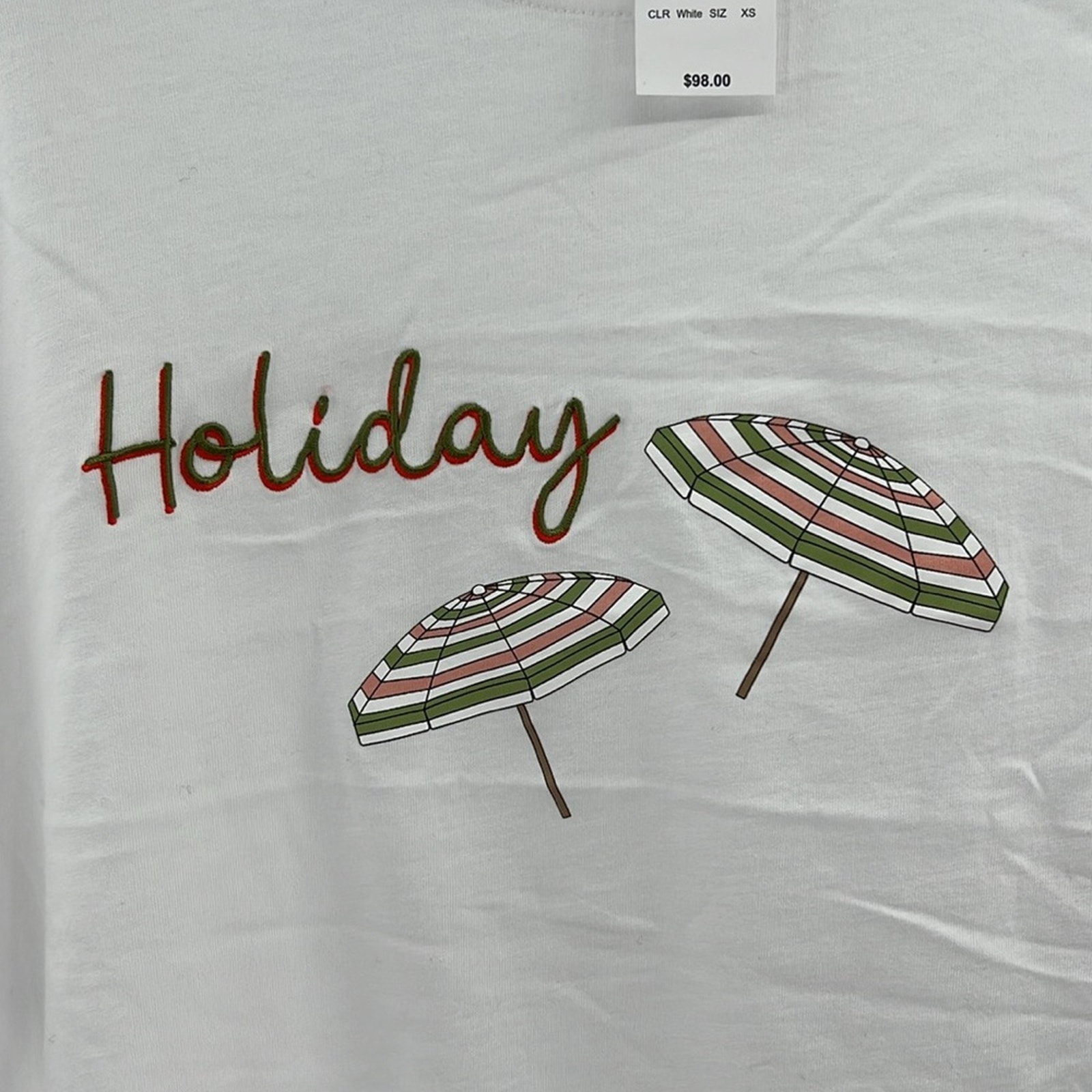 Kule Women's The Modern Holiday T-Shirt - White Multi - Xs - New With Tags — image 2 of 5